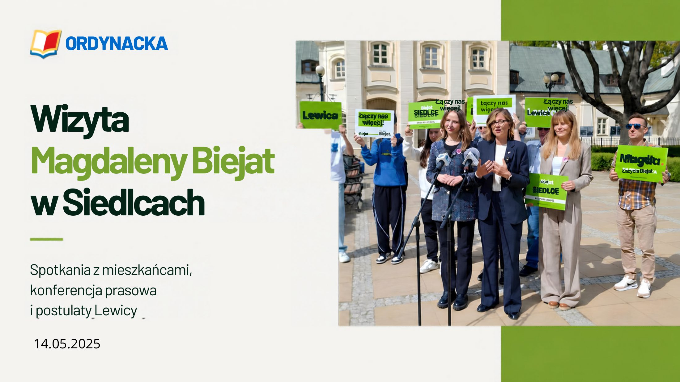 Pierwsza strona prezentacji: Promocja kandydatki M. Biejat na Prezydenta w Siedlcach